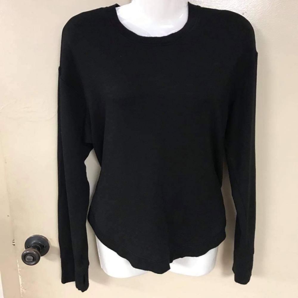 Joy lab size small black blouse has holes in sleeves for thumbs